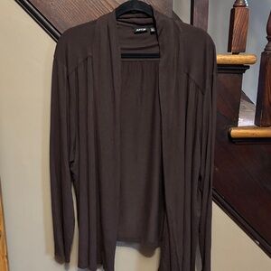 Apt. 9 Women's Open-Front Long Sleeve Cardigan - Brown